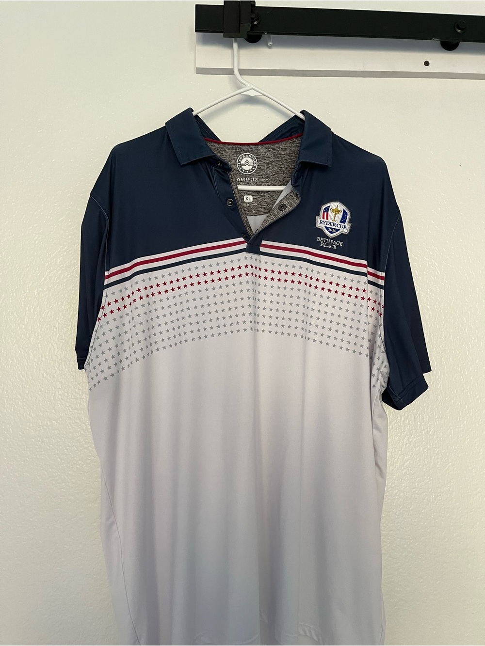 Performance Polo in Navy and White with Red Accent - Ryder Cup